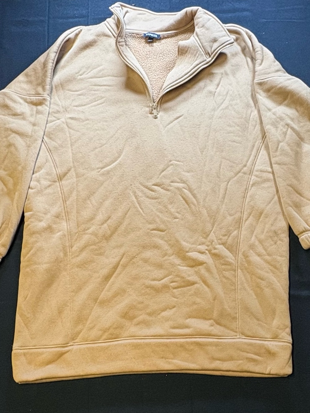Express Men's Quarter-Zip Fleece Pullover - Tan